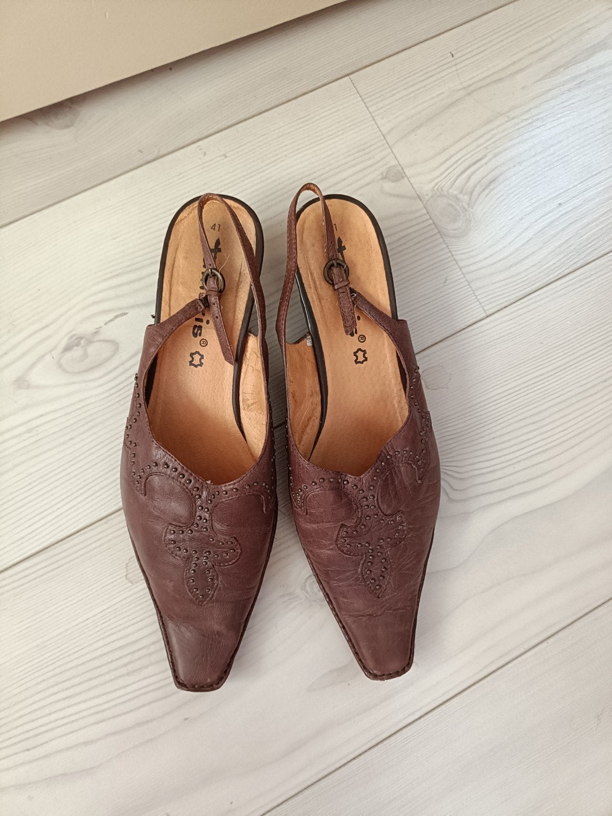 LEREN PUMPS VAN TAMARIS, Tamaris, Bruin, Ophalen of Verzenden, Zo goed als nieuw