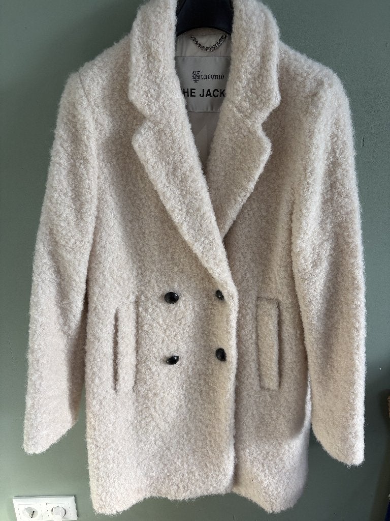 Giacomo The jacket teddy mantel, Kleding | Dames, Jassen | Winter, Verzenden, Beige, Maat 42/44 (L), Nieuw