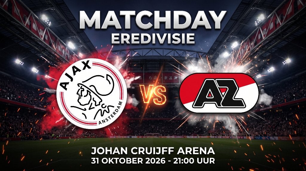 Ajax - AZ | vak 120 | echte topplek!, Tickets en Kaartjes, Losse kaart, Eén persoon, Oktober