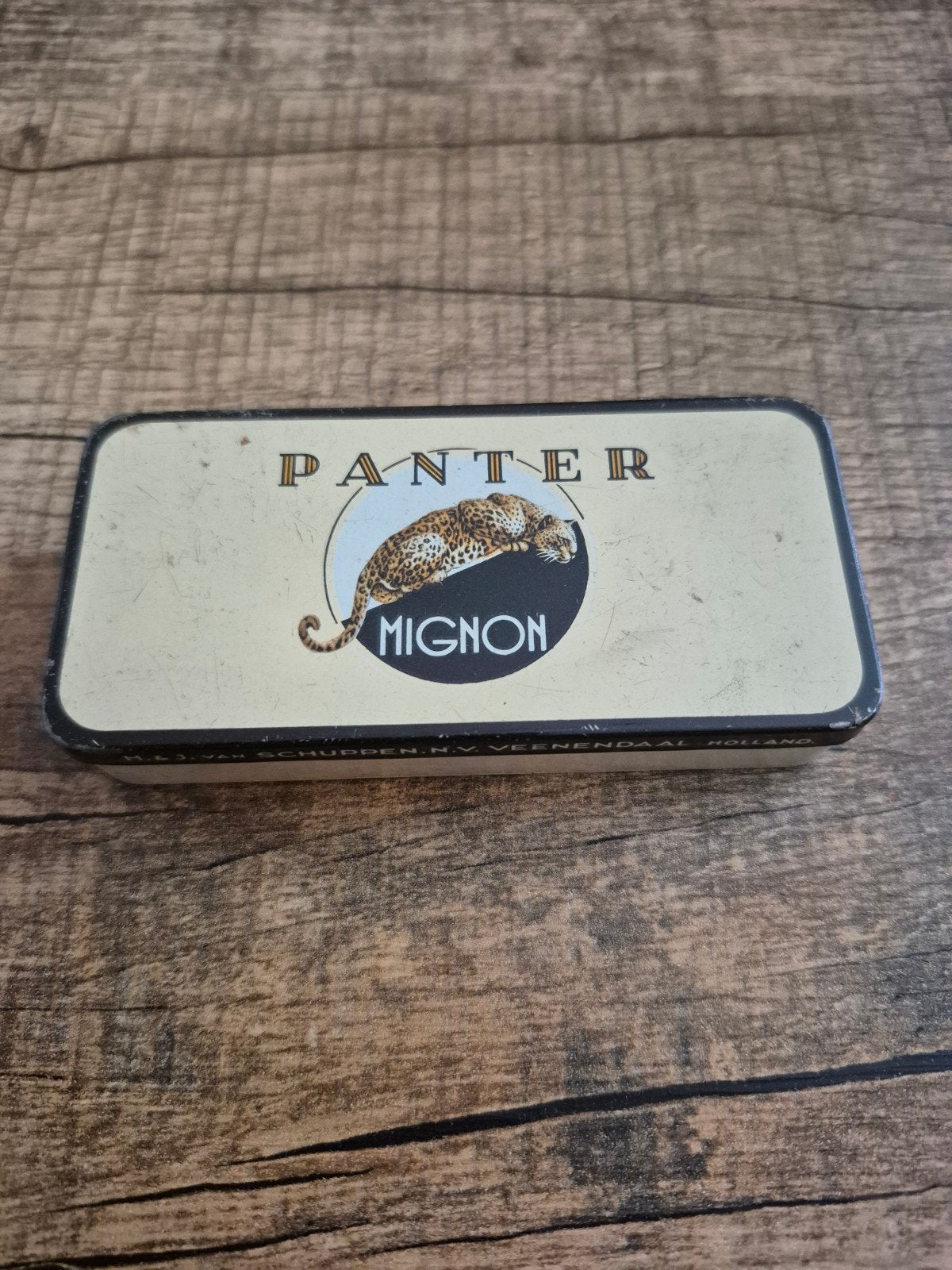 Panter vintage blikje, Ophalen of Verzenden, Gebruikt, Overige