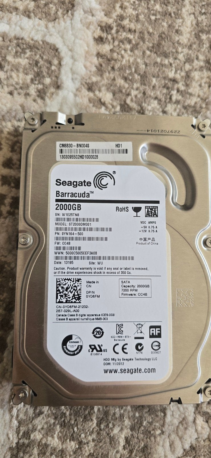 Seagate Barracuda 2TB HDD - SATA 7200 RPM, Computers en Software, Harde schijven, Intern, Gebruikt, Server, Ophalen of Verzenden