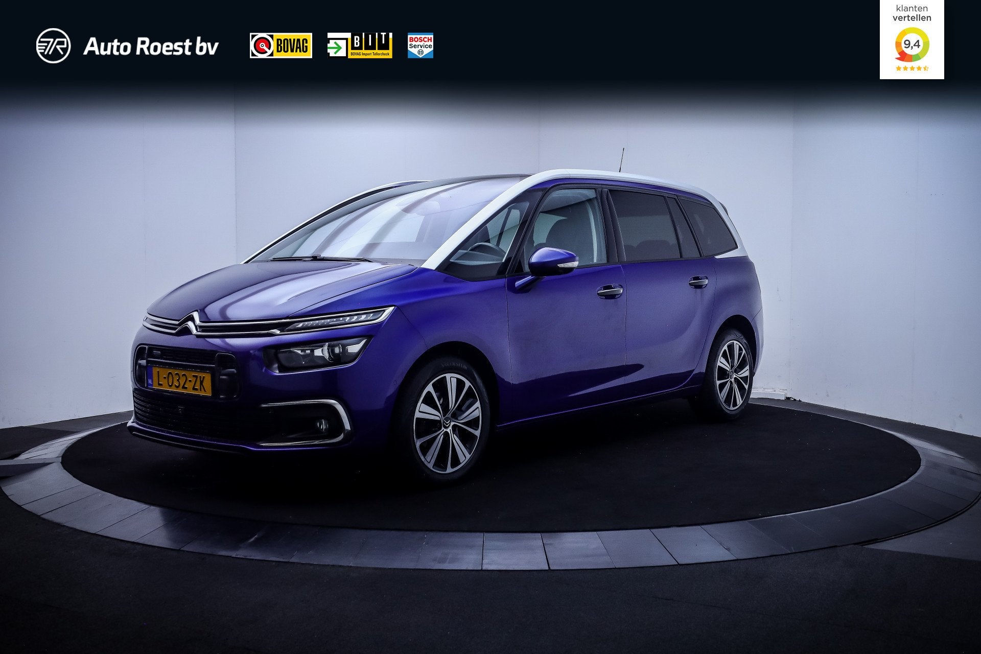 Citroën Grand C4 Picasso 1.2T Aut. 7Pers Shine FULL LED | 3, Auto's, Citroën, 1350 kg, Gebruikt, 1199 cc, Blauw