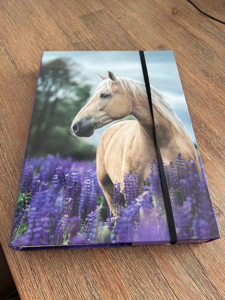 A4 hoekbindmap / tekenmap met paardenprint, Ophalen of Verzenden, Zo goed als nieuw, Overige typen