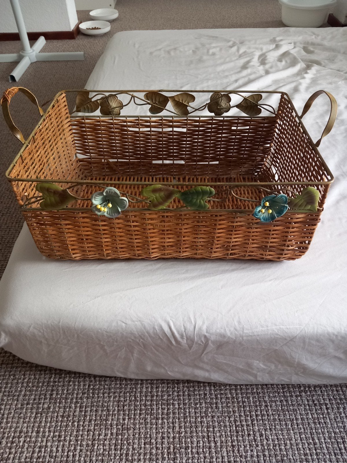 Brocante rieten mand, Antiek en Kunst, Curiosa en Brocante, Ophalen