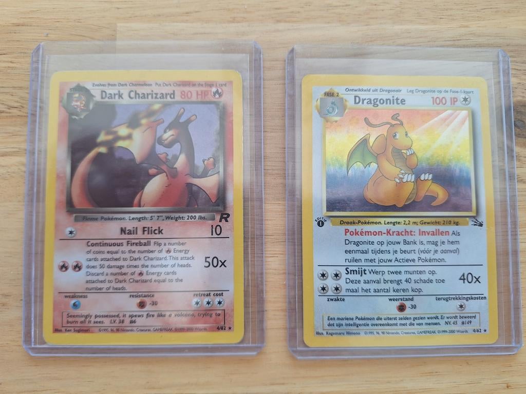 Dark Charizard holo & Dragonite Nederlands, Hobby en Vrije tijd, Verzamelkaartspellen | Pokémon, Ophalen of Verzenden, Gebruikt
