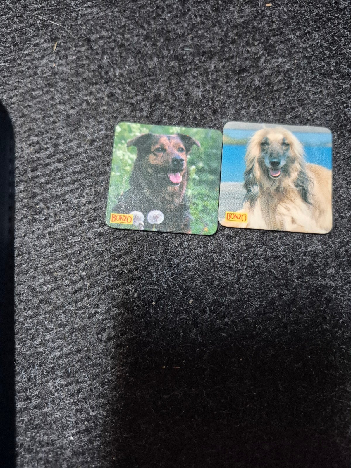 2 bonzo honden magneten, Ophalen of Verzenden, Zo goed als nieuw, Hond of Kat, Beeldje of Figuurtje
