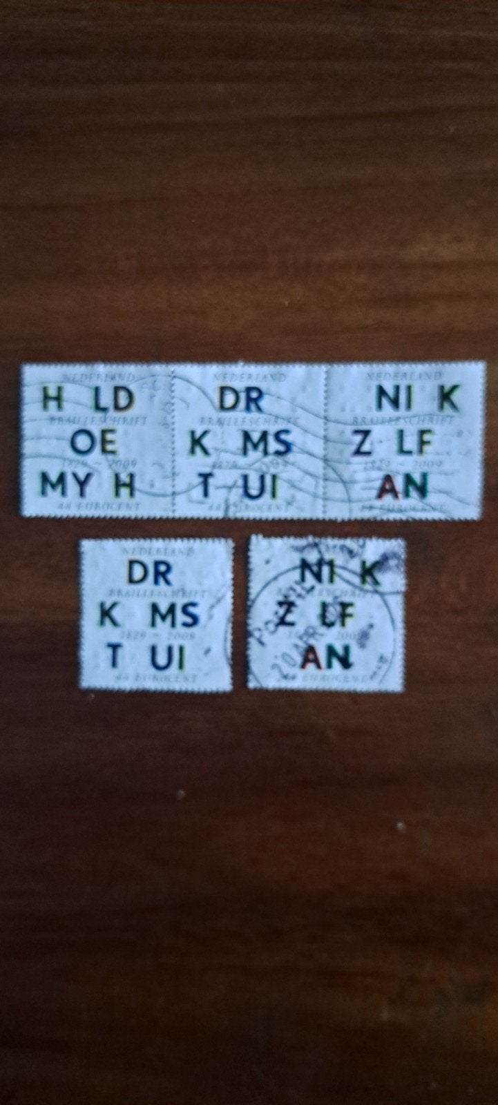 Kaveltje 100 Braille. Gestempeld. 2009 ., Ophalen of Verzenden