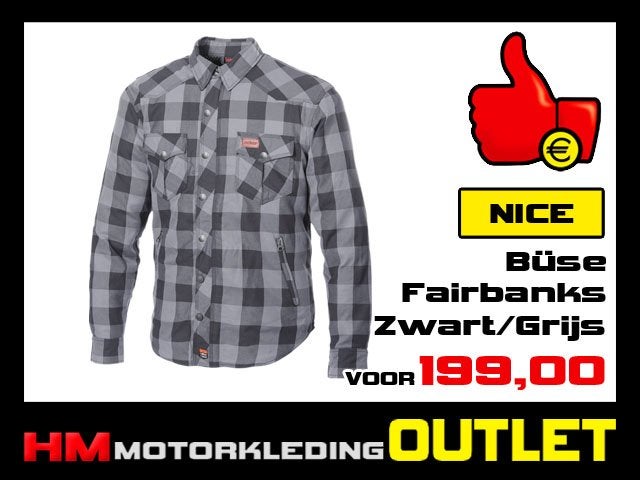 Textiel motorblouse Buse Fairbanks  - Zwart-Grijs - MEN, Motoren, Kleding | Motorkleding, Info@huybersmotoren.nl, HM - Sale, NL