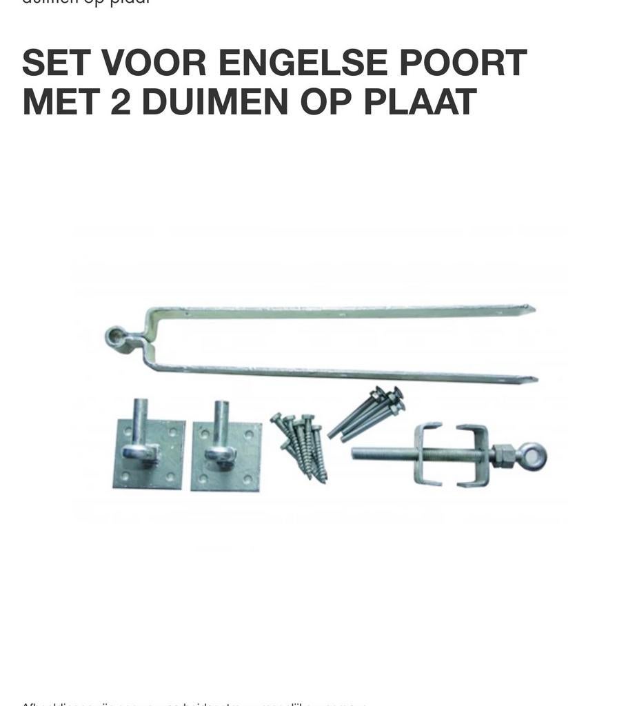 Set van 4 scharnieren voor Engelse poort, gegalvaniseerd, Ophalen of Verzenden, Nieuw, IJzer, Scharnier