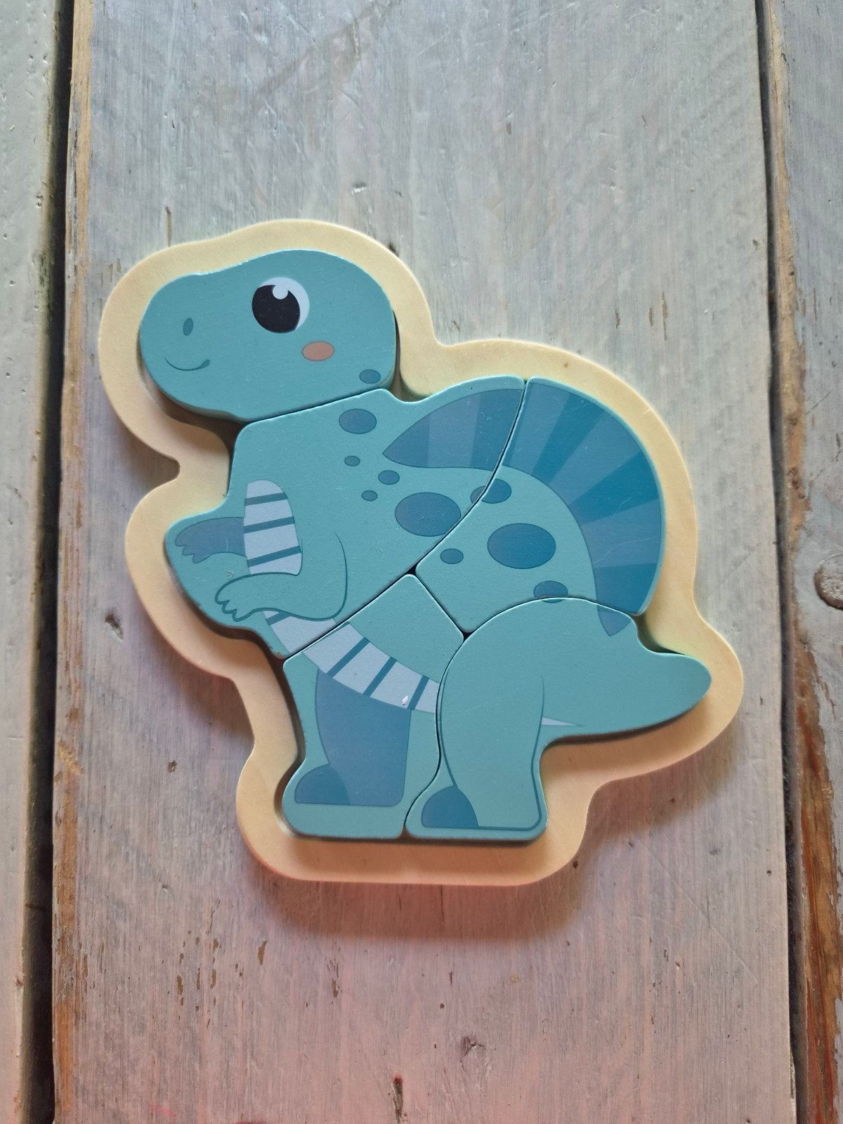 Leuke houten dino puzzel voor kinderen, Ophalen, 2 tot 4 jaar, Zo goed als nieuw, Van hout