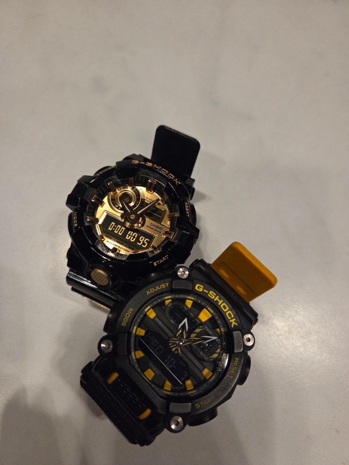 Casio G-Shock 2x - Zwart/goud/oranje, Sieraden, Tassen en Uiterlijk, Casio, Kunststof, Polshorloge, Kunststof