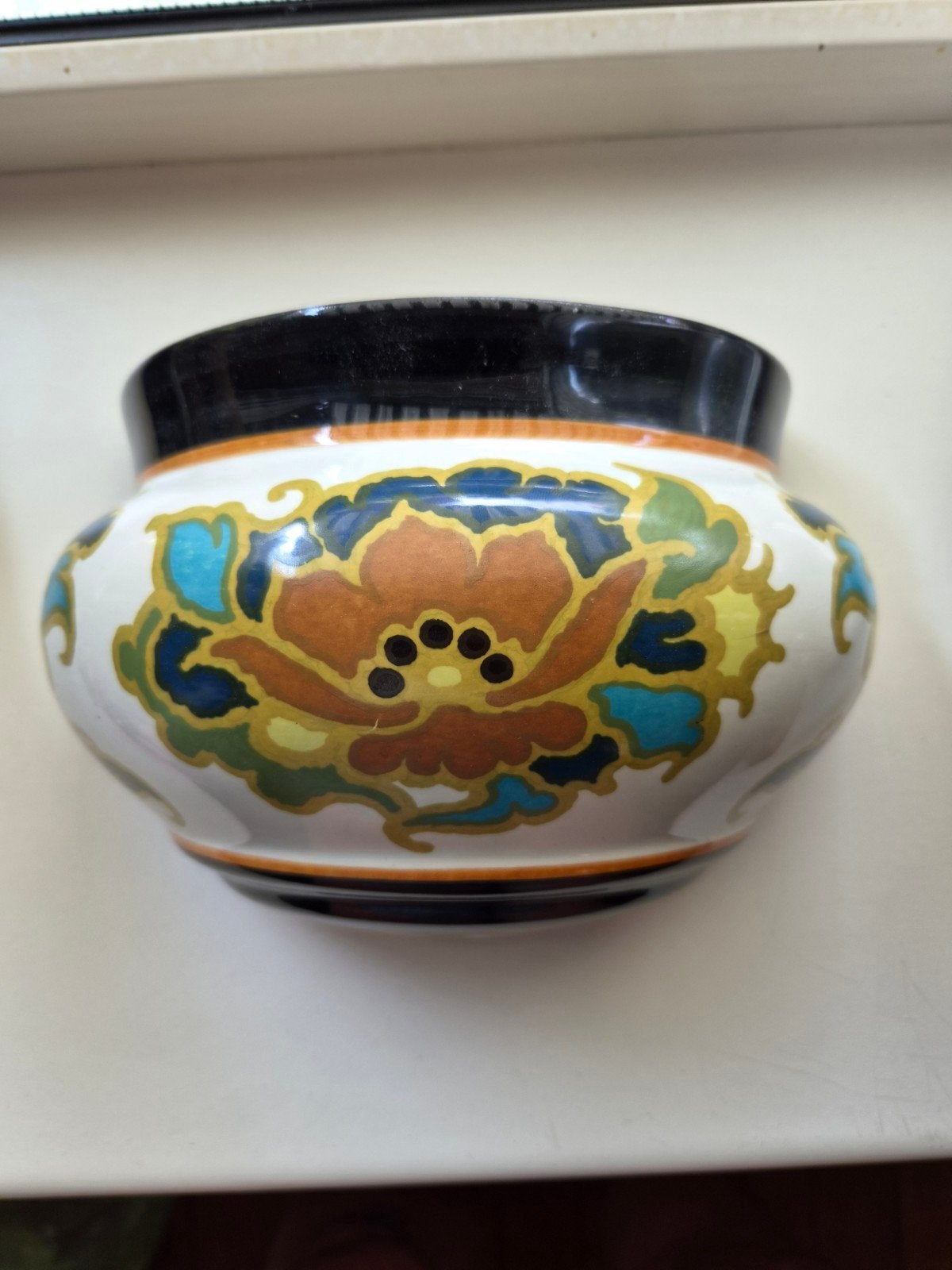 Antieke Modica Gouda Platteel Wandvaas - Bloemmotief, Antiek en Kunst, Antiek | Keramiek en Aardewerk, Ophalen of Verzenden