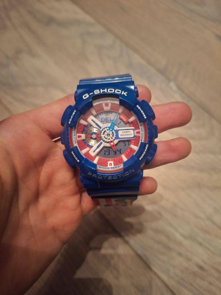 Limited edition, Casio G-Shock Captain America Horloge, Casio, Kunststof, Gebruikt, Polshorloge