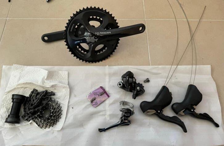 Groepset Shimano Ultegra 2 x 10 175 mm voor 50-34, Fietsen en Brommers, Fietsonderdelen, Ophalen, Gebruikt, Racefiets, Crankstel of Pedalen