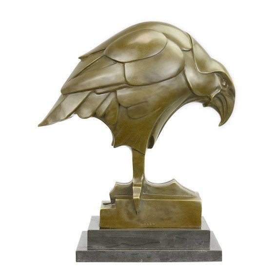 bronzen adelaar op marmeren console, Antiek en Kunst, Ophalen of Verzenden