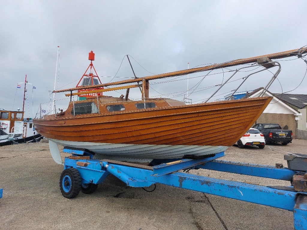 Houten zeilboot, Watersport en Boten, Kajuitzeilboten en Zeiljachten, Ophalen, Overige merken, Gebruikt, 1.00 - 1.50 meter