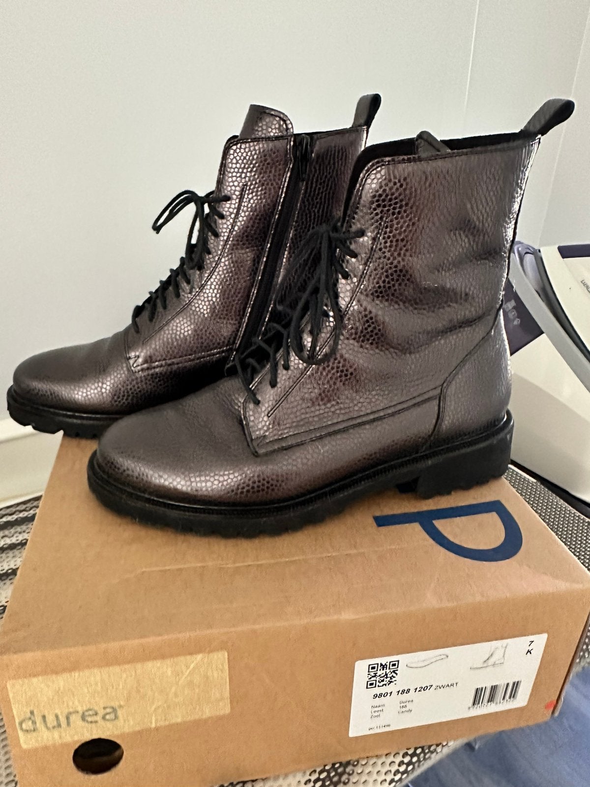 Durea veterboots maat 7 wijdte K, Overige kleuren, Verzenden, Lage of Enkellaarzen, Nieuw