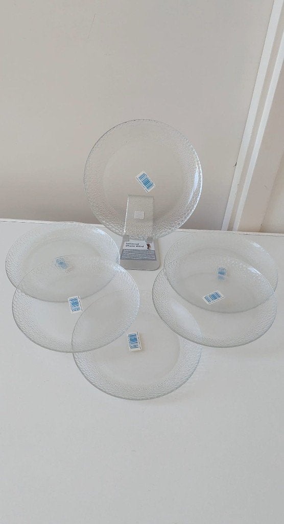 6 Vintage Nadir Duralex Acqua glazen borden  jaren 80, Huis en Inrichting, Keuken | Servies, Eu, Eu, Nieuw, Ophalen of Verzenden