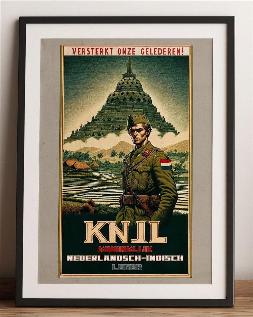 Unieke Koninklijk Nederlands Indie Leger KNIL Poster, Verzenden, Nederland, Foto of Poster