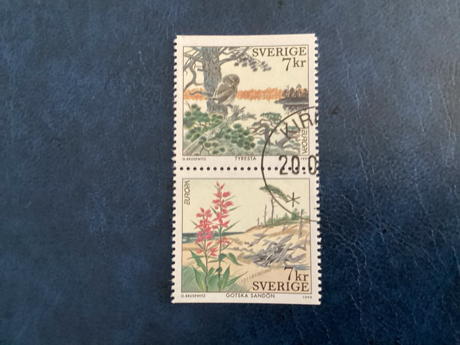 Zweden 1999- Mi.2122/23- 7kr Europa -Tyresta & Gotska Sandön, Verzenden, Zweden, Gestempeld