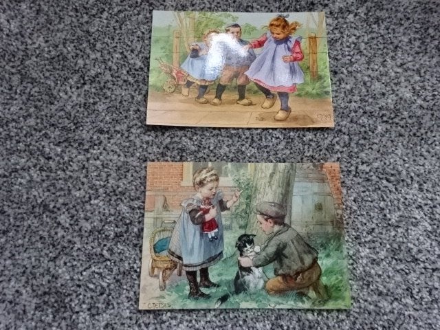 TWEE Ansichtkaarten Ot en Sien / C. Jetses / 5517 en 5619, Ophalen of Verzenden, 1960 tot 1980, Ongelopen, Kinderen