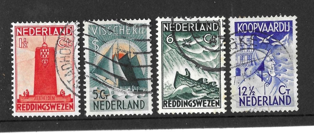 Nederland Zeemanszegels NVPH 257-260, Postzegels en Munten, Verzenden, T/m 1940, Gestempeld