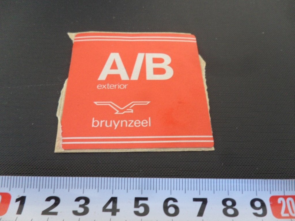 sticker A/B exterior  BRUYNZEEL, Verzamelen, Ophalen, Zo goed als nieuw