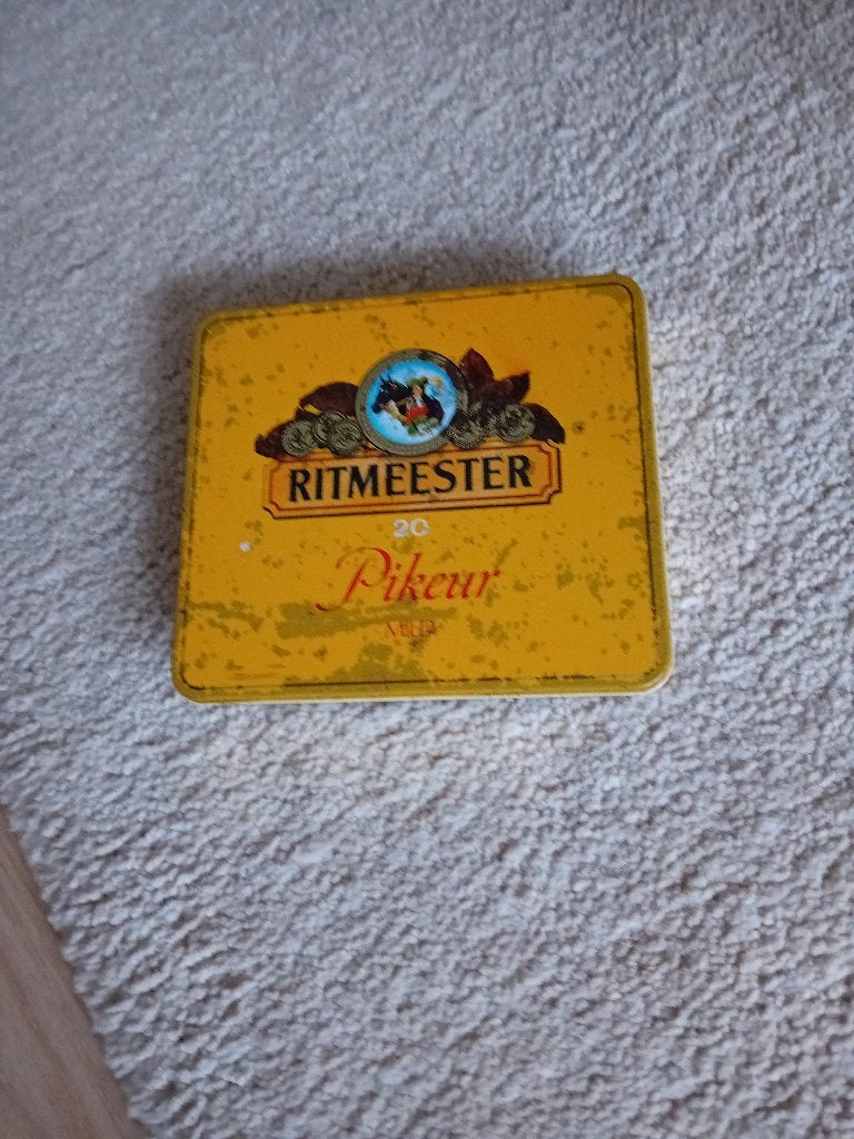 Blikje ritmeester, Ophalen of Verzenden, Gebruikt, Tabaksdoos of Verpakking