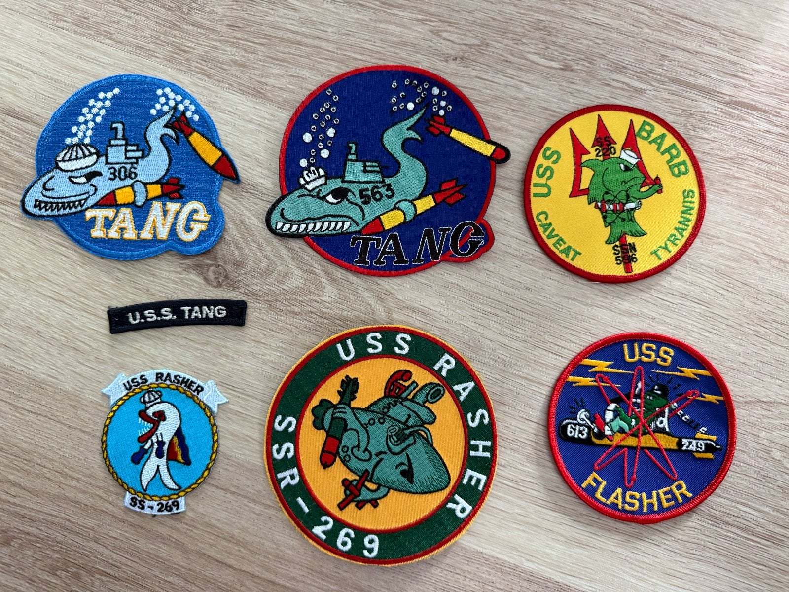 Set Amerikaanse Onderzeedienst Badges - USS Tang, Rasher, Ba, Ophalen of Verzenden, Marine, Amerika, Embleem of Badge