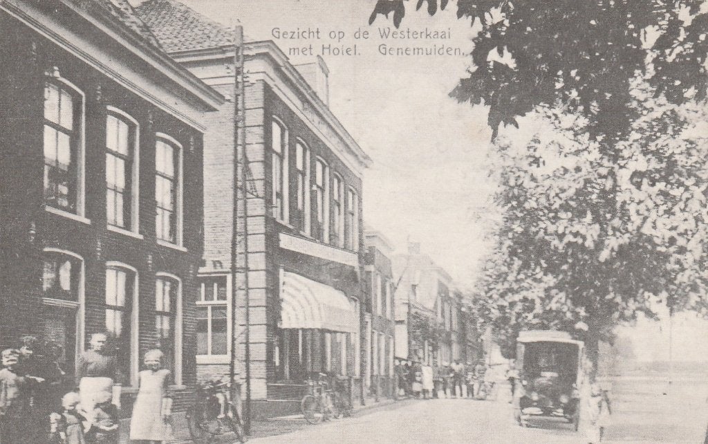 GENEMUIDEN Westerkaai met Hotel Reprint kl.f., Verzenden, 1960 tot 1980, Gelopen, Overijssel