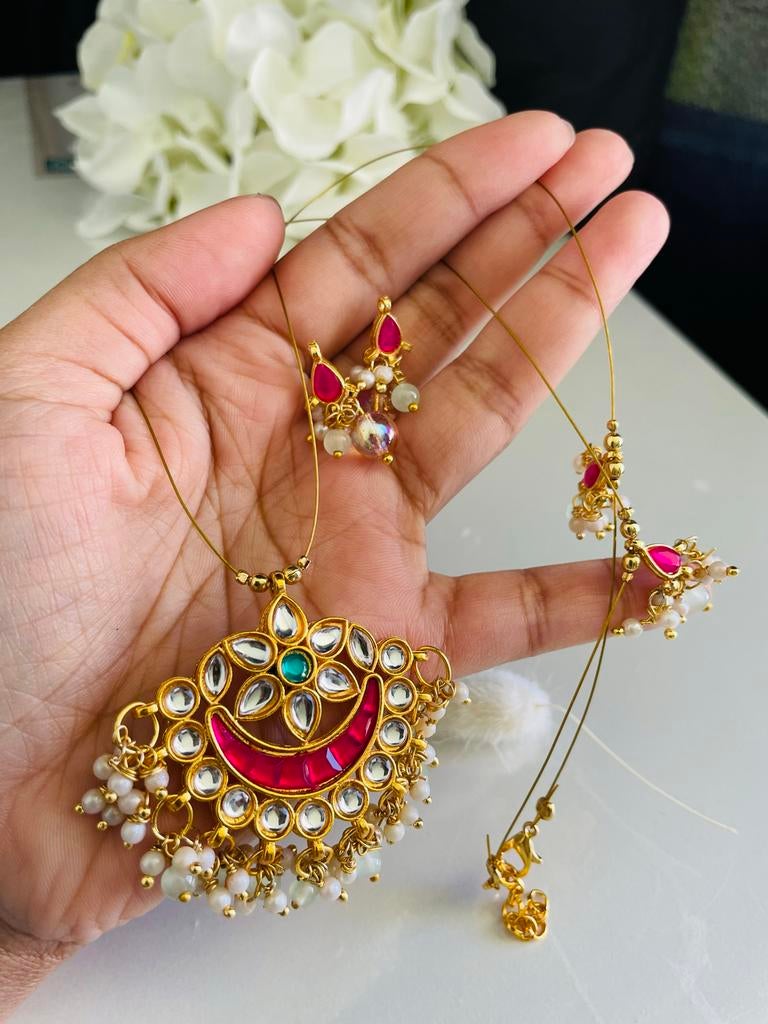 India Fashion Sieraden Set - Ketting & Oorbellen, Overige materialen, Verzenden, Nieuw, Met edelsteen