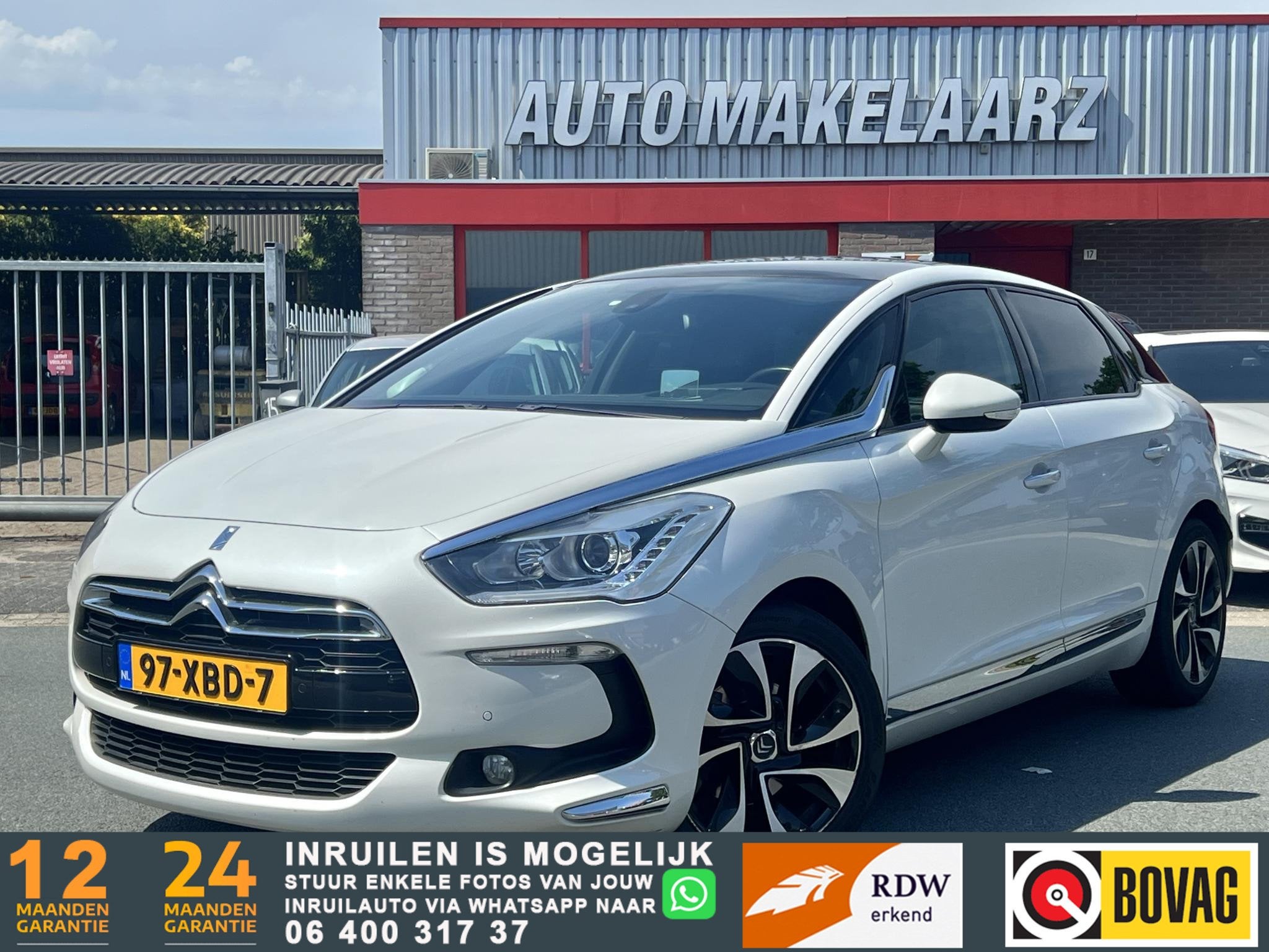 Citroen DS5 1.6 THP So Chic PANO LEDER KEYLESS NAP, Auto's, Citroën, Automatische klimaatregeling, Gebruikt, Wit, 1598 cc