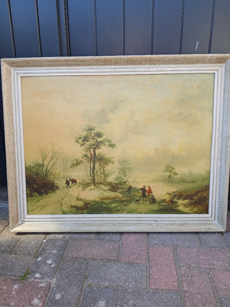 Andreas Schelfhout schilderij - groot schilderij, Antiek en Kunst, Ophalen