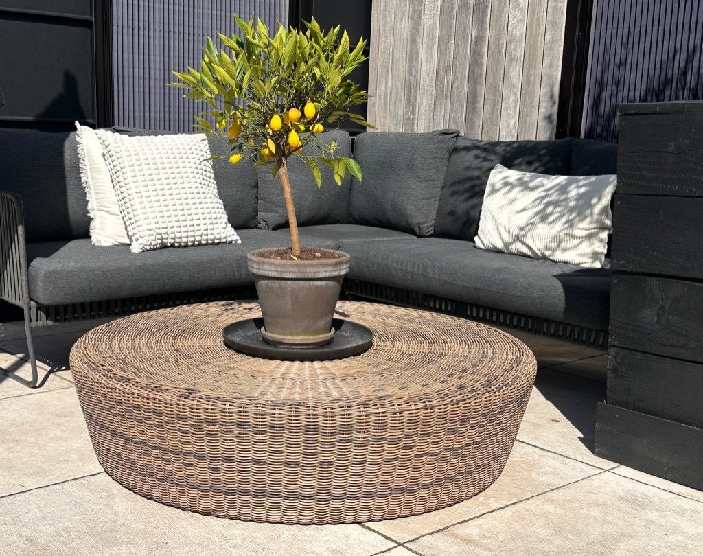 tuintafel Borek, Ophalen, Zo goed als nieuw, Rond, Wicker