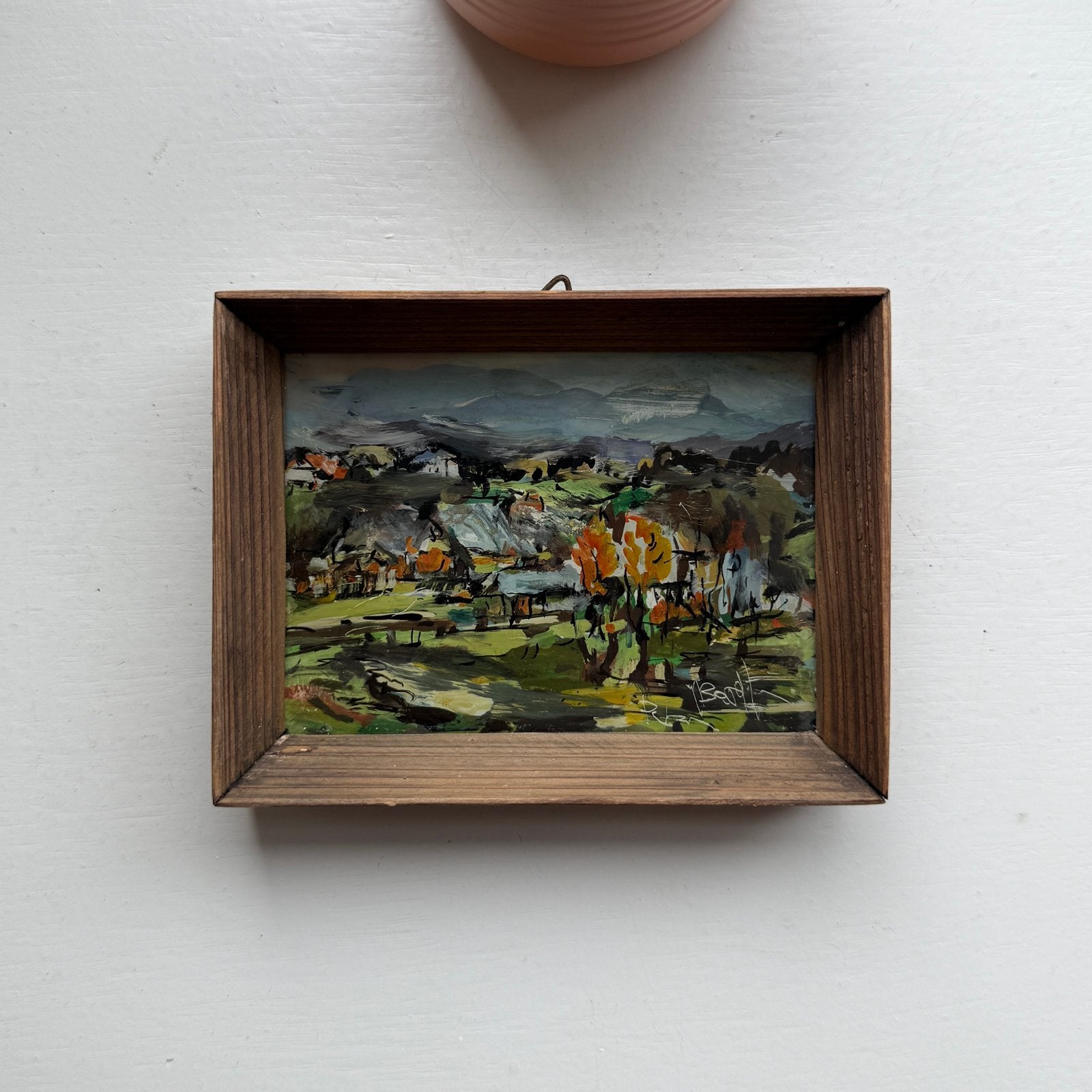 Origineel gesigneerd miniatuur landschapsschilderij, Antiek en Kunst, Ophalen of Verzenden