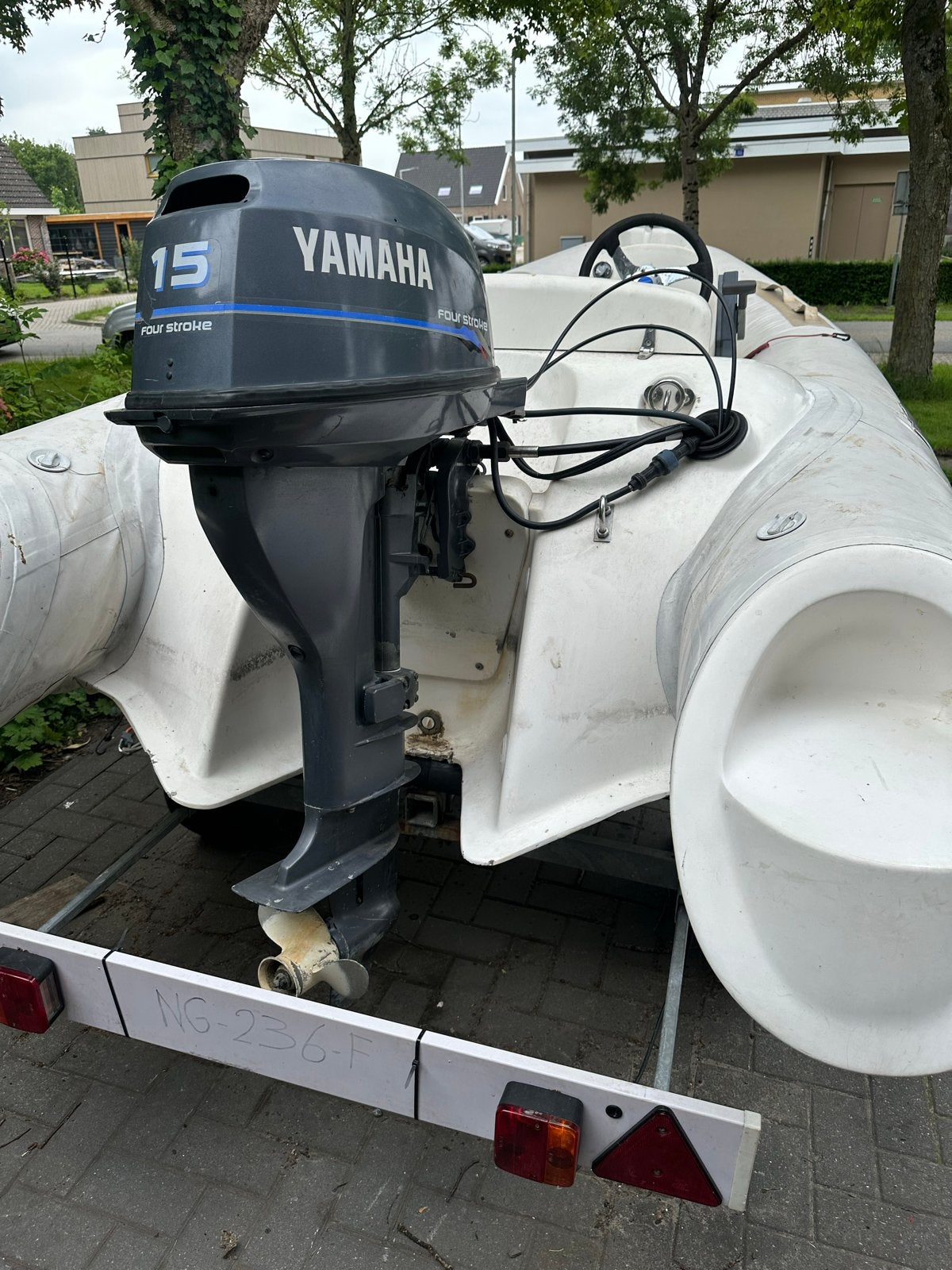 Yamaha 15 pk 4-takt langstaart elektr start afstandbediening, Watersport en Boten, Ophalen, Gebruikt, Motor en Techniek, Motorboot