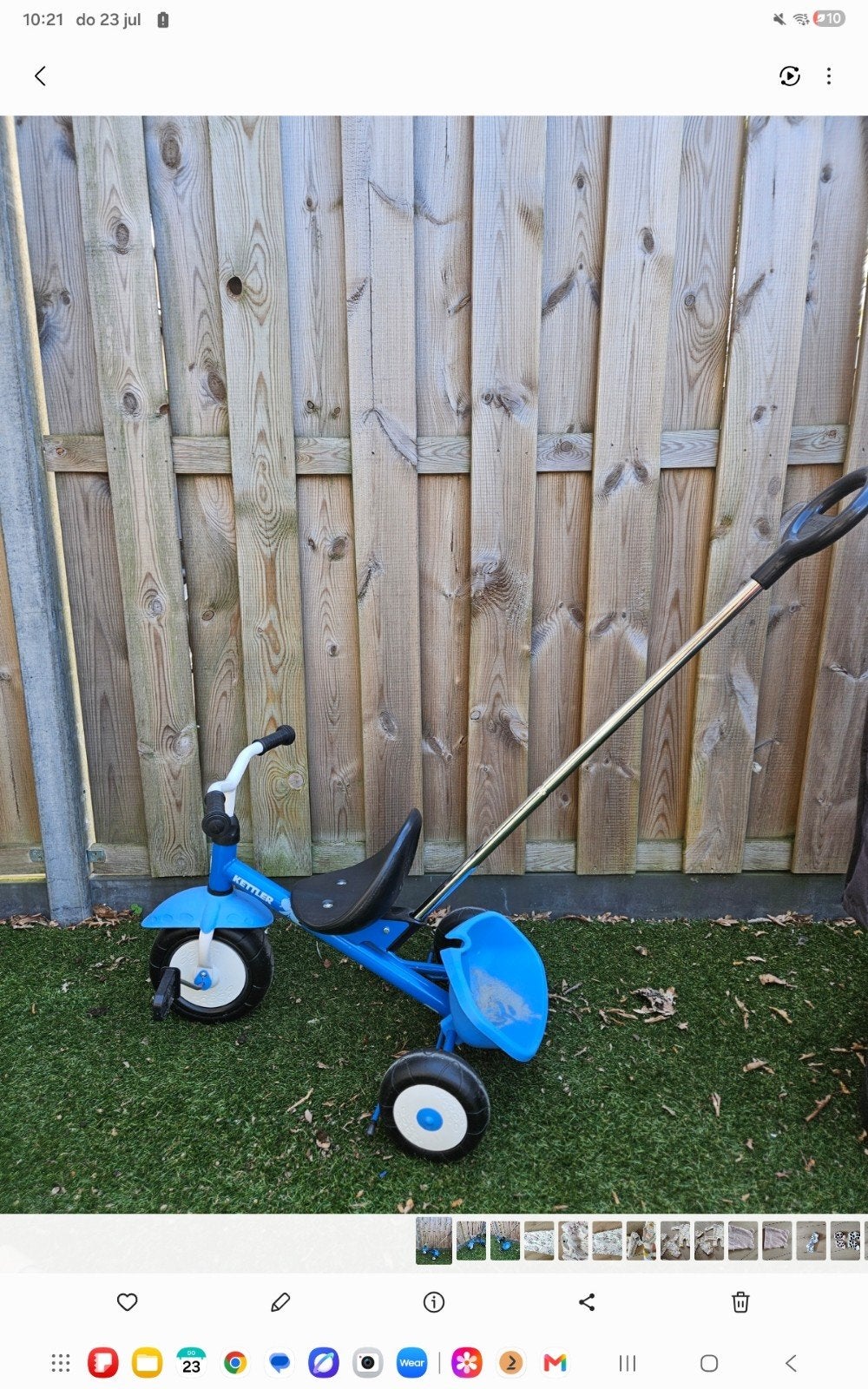 kettler driewieler met duwstang, Ophalen, Gebruikt, Duwstang