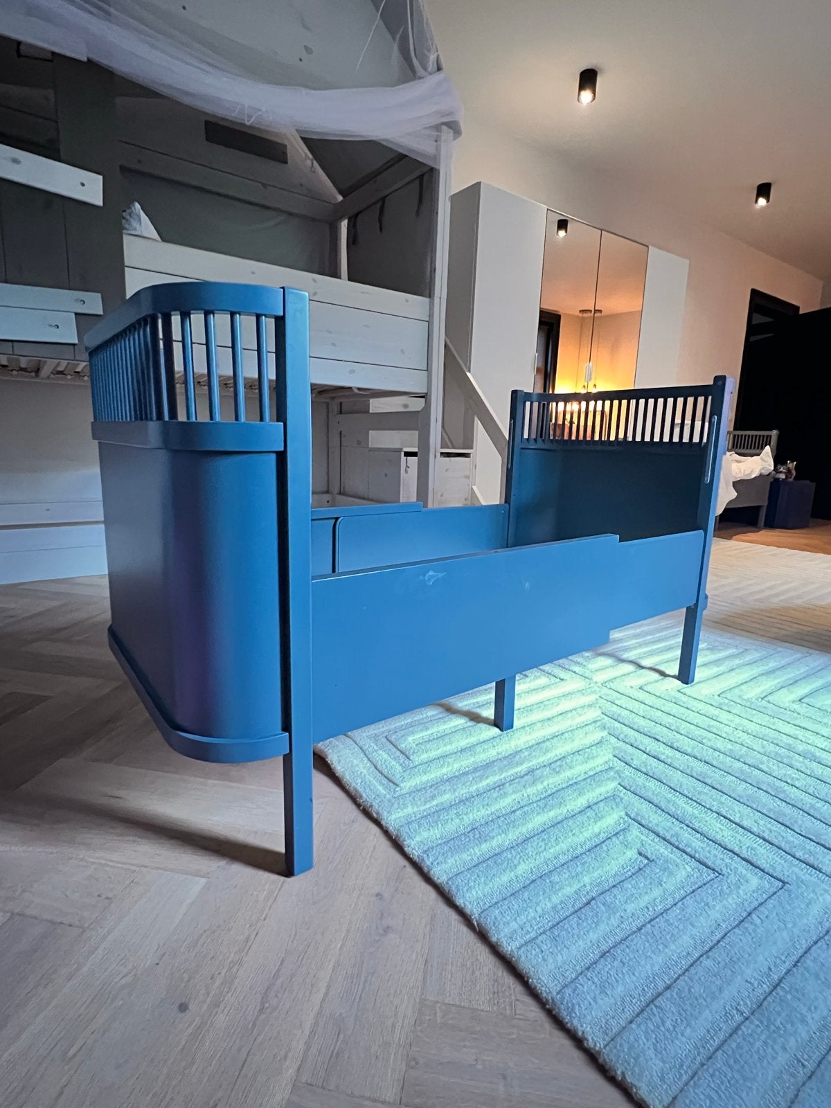 Sebra Kili meegroeibed - Blauwgrijs, Ophalen, 190 cm of minder, Grijs, Hout