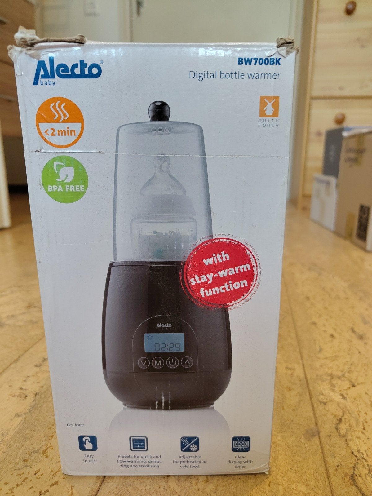 Alecto digitale flessenwarmer, Ophalen of Verzenden, Gebruikt, Flessen- of potjesverwarmer