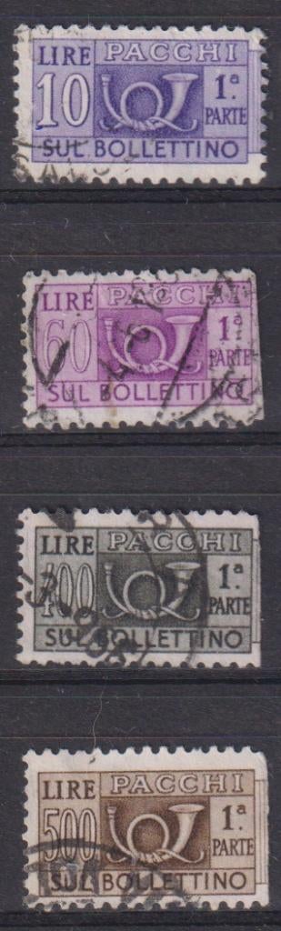 Italie 1945 Pakketzegels, Verzenden, Gestempeld, Overige thema's