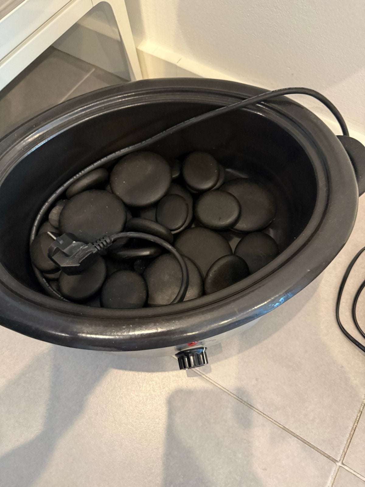 Hotstone massage set te koop - compleet met heater, Ophalen of Verzenden, Gebruikt, Hotstone