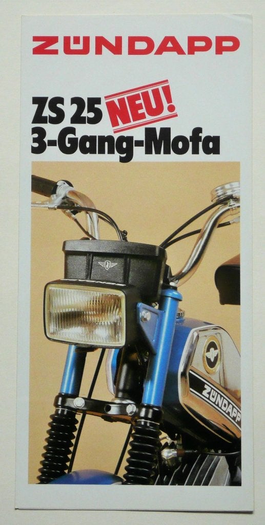 Zündapp Folder (1980) met Mofa ZS 25 (14 x 30 cm./6 blz.), Verzenden, Zo goed als nieuw