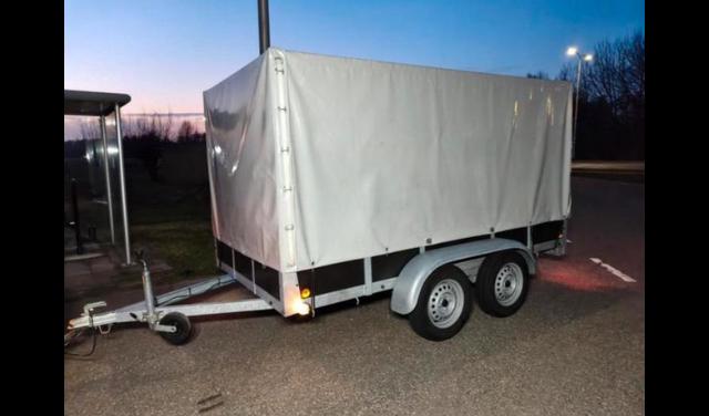Huif aanhangwagen dubbel asser, Ophalen of Verzenden, Zo goed als nieuw