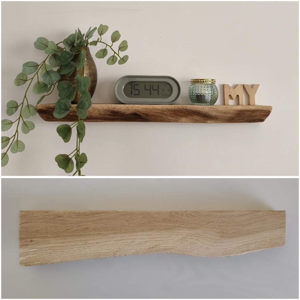 Zwevende wandplank eiken decoratief schap 49,5cm #251, Houtatelier M.Y., Info@myhoutatelier.nl, Nieuw, Ophalen of Verzenden