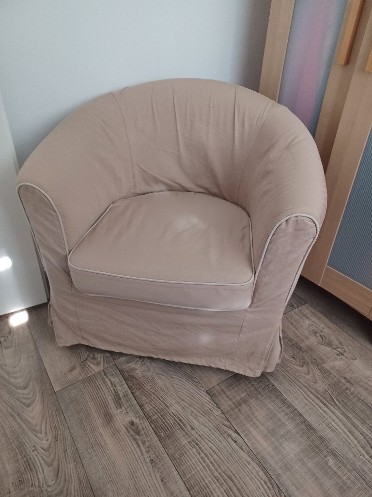Fauteuil - kuipstoel (IKEA), Huis en Inrichting, Fauteuils, Ophalen, Gebruikt, 75 tot 100 cm, 75 tot 100 cm