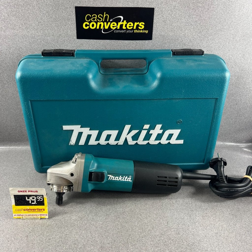 Makita Haakse Slijper 9558HNR | 2020 | in koffer | 413650, Ophalen of Verzenden, Gebruikt, Minder dan 700 watt, Haakse handslijpmachine