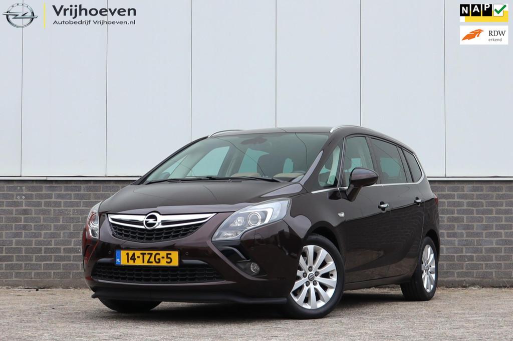 Opel Zafira Tourer 1.4 T Cosmo Navi Trekhaak, Auto's, Opel, Euro 5, 4 cilinders, Bruin, Leder en Stof