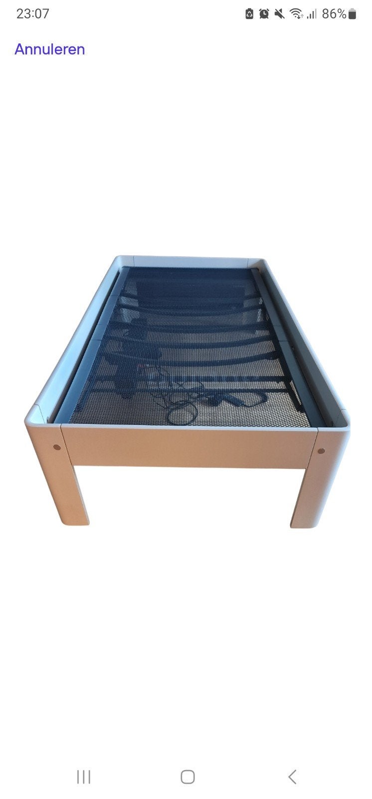elektrische Auping Auronde bed 160x200x48cm, Ophalen, Gebruikt, Eenpersoons, Hout
