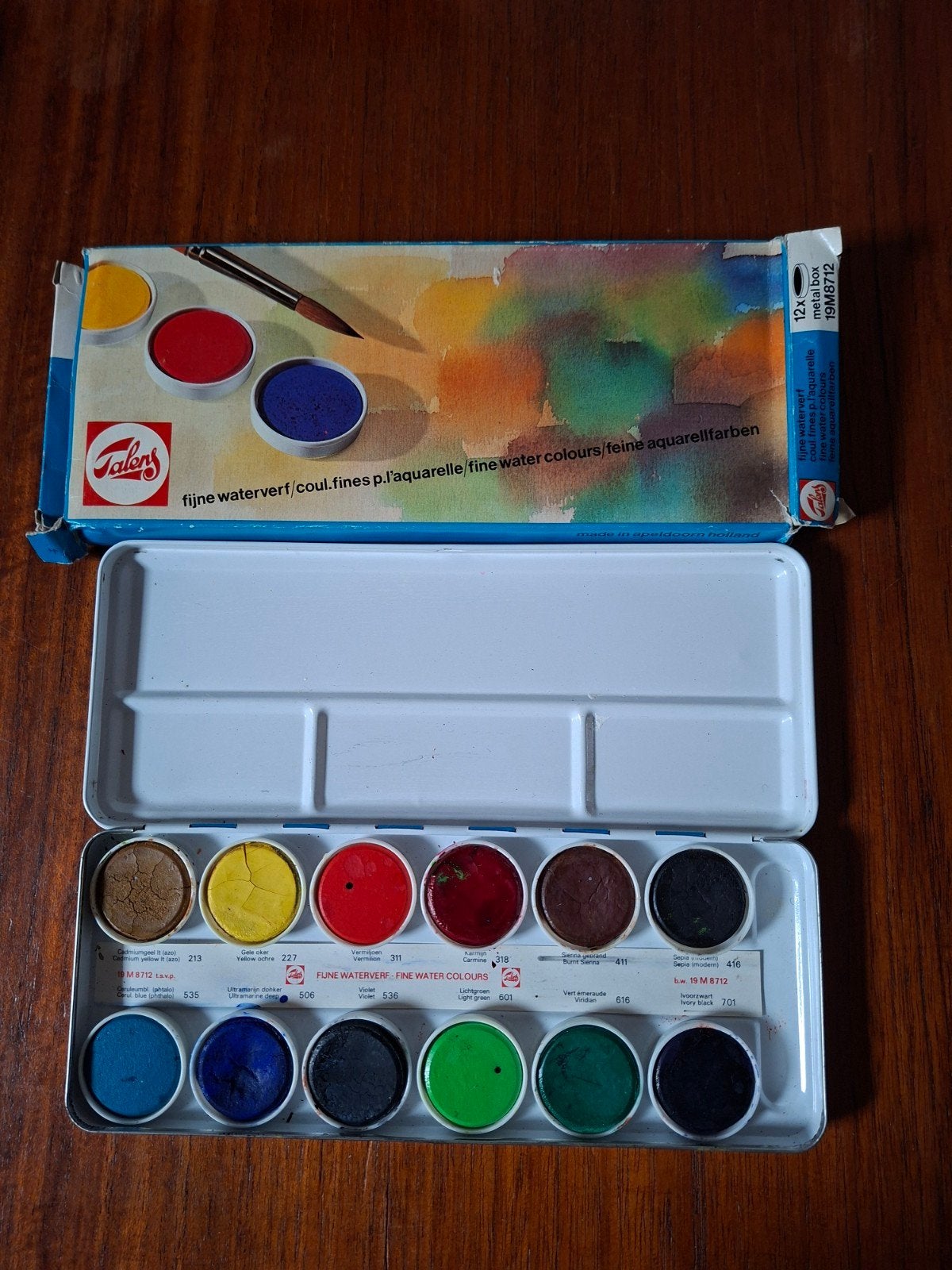 Vintage Talens waterverfset aquarelverf, Hobby en Vrije tijd, Schilderen, Ophalen of Verzenden, Zo goed als nieuw