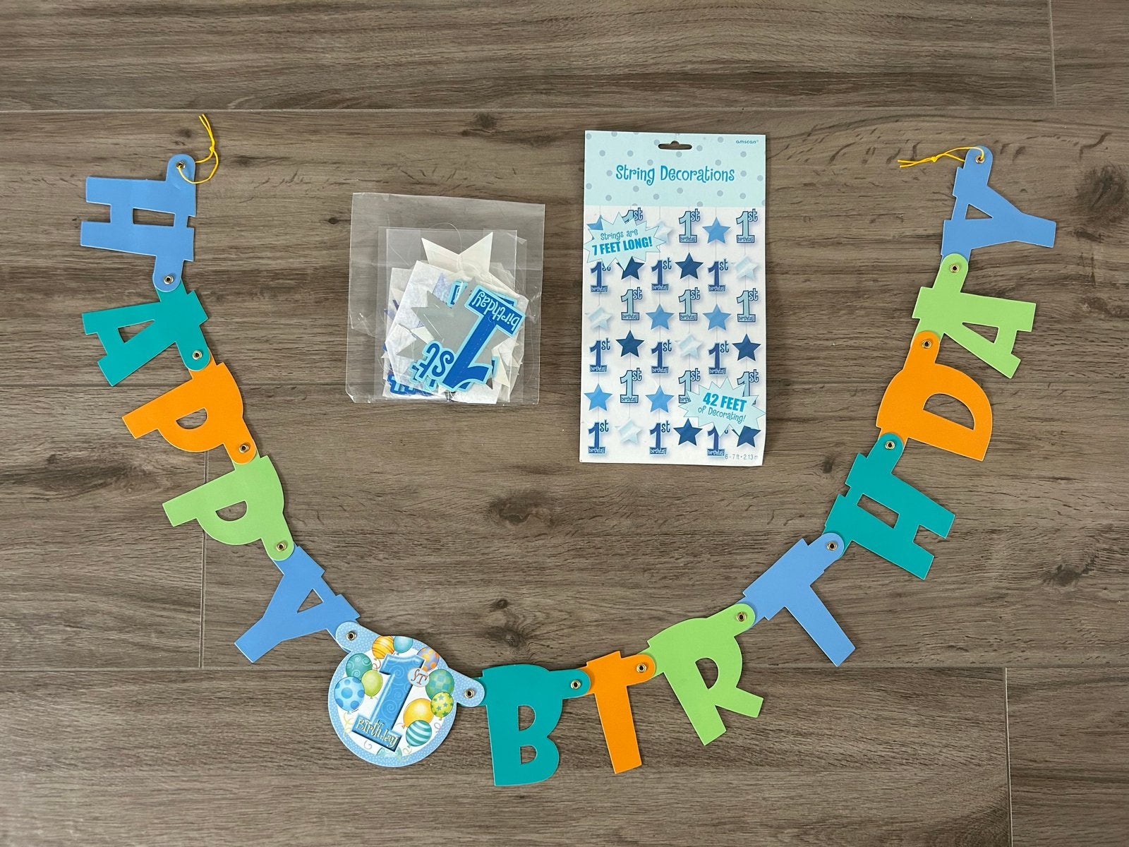 Verjaardag versiering slinger jongen 1 jaar First Birthday, Ophalen of Verzenden, Nieuw, Versiering, Verjaardag